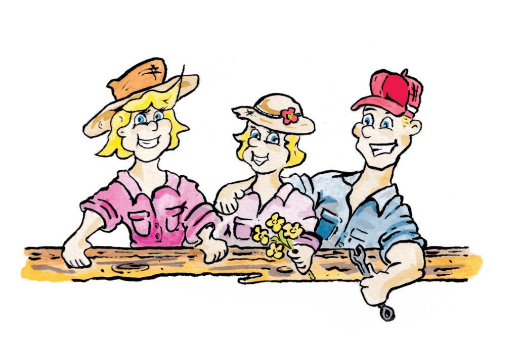 Three people